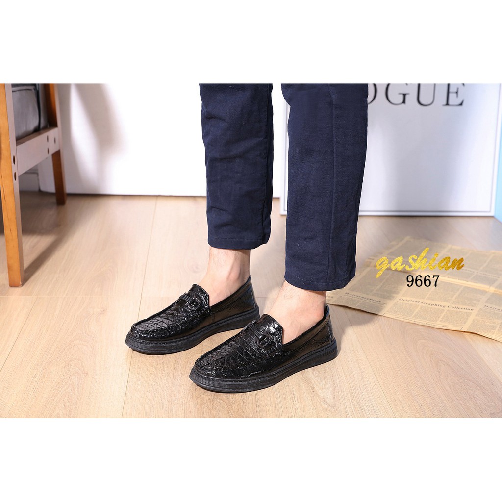 SEPATU LOAFERS PRIA KASUAL SEPATU KULIT CROCO # 9667 #