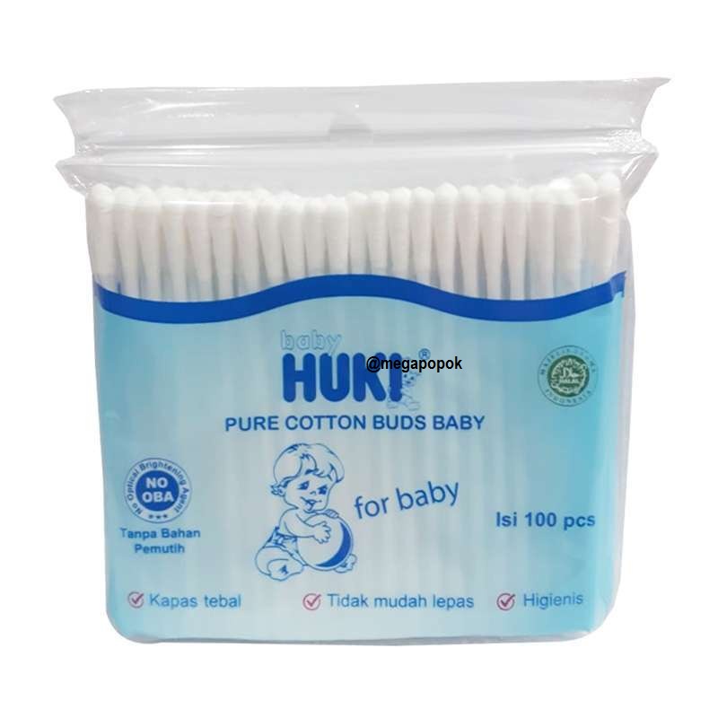 Huki Cotton Buds Bayi/Dewas Isi 100 Pcs/megapopok