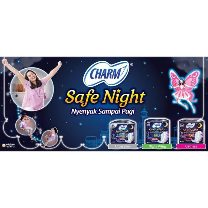 nadian/// Charm Safe Night 29 cm isi 10 Pembalut Wanita Softex