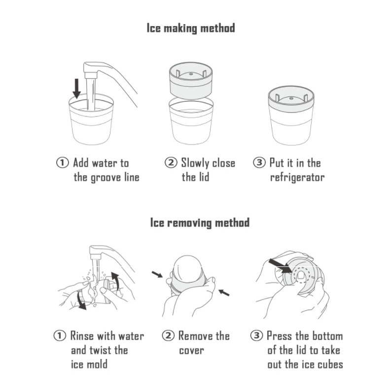 Cetakan Es Batu Bentuk Bola Besar Untuk Whiskey / Frozen