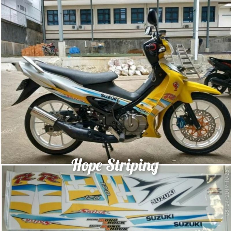 Striping Suzuki Satria Hiu Kuning Putih