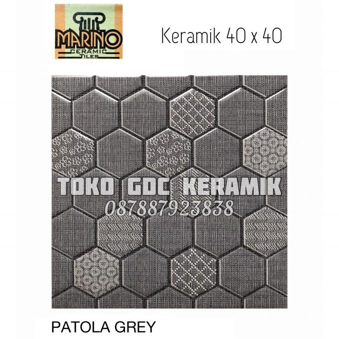 Keramik Lantai/Keramik Kamar Mandi/Keramik 40X40 Hexagonal Patola Grey