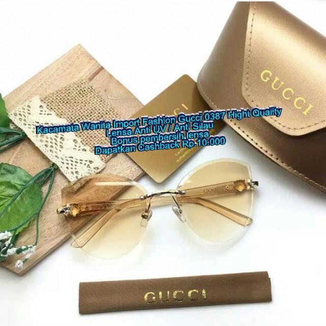 Kacamata Wanita Import Fashion Gucci 0387 Anti Uv Hight Quality