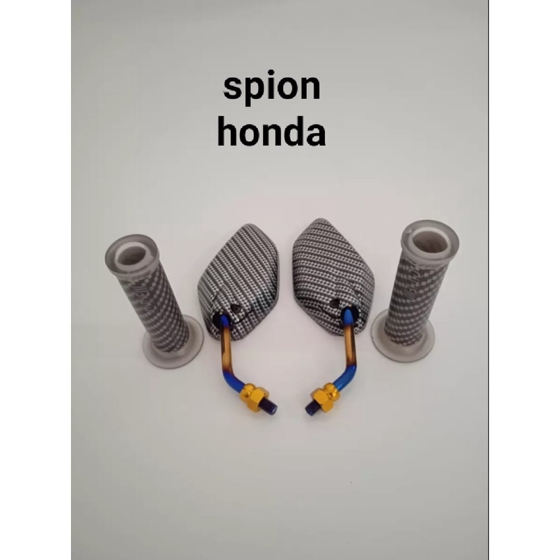 PAKET SPION KARBON+HANDGRIP KABRON UNTUK SEMUA MOTOR HONDA/YAMAHA DLL...