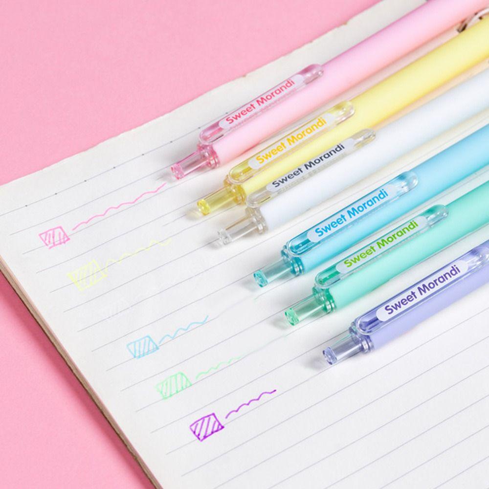 Preva 6PCS/Set Stabilo Pen Set Permen Warna Sekolah Alat Kantor Menggambar Tulisan Alat Tekan Type Color Pen