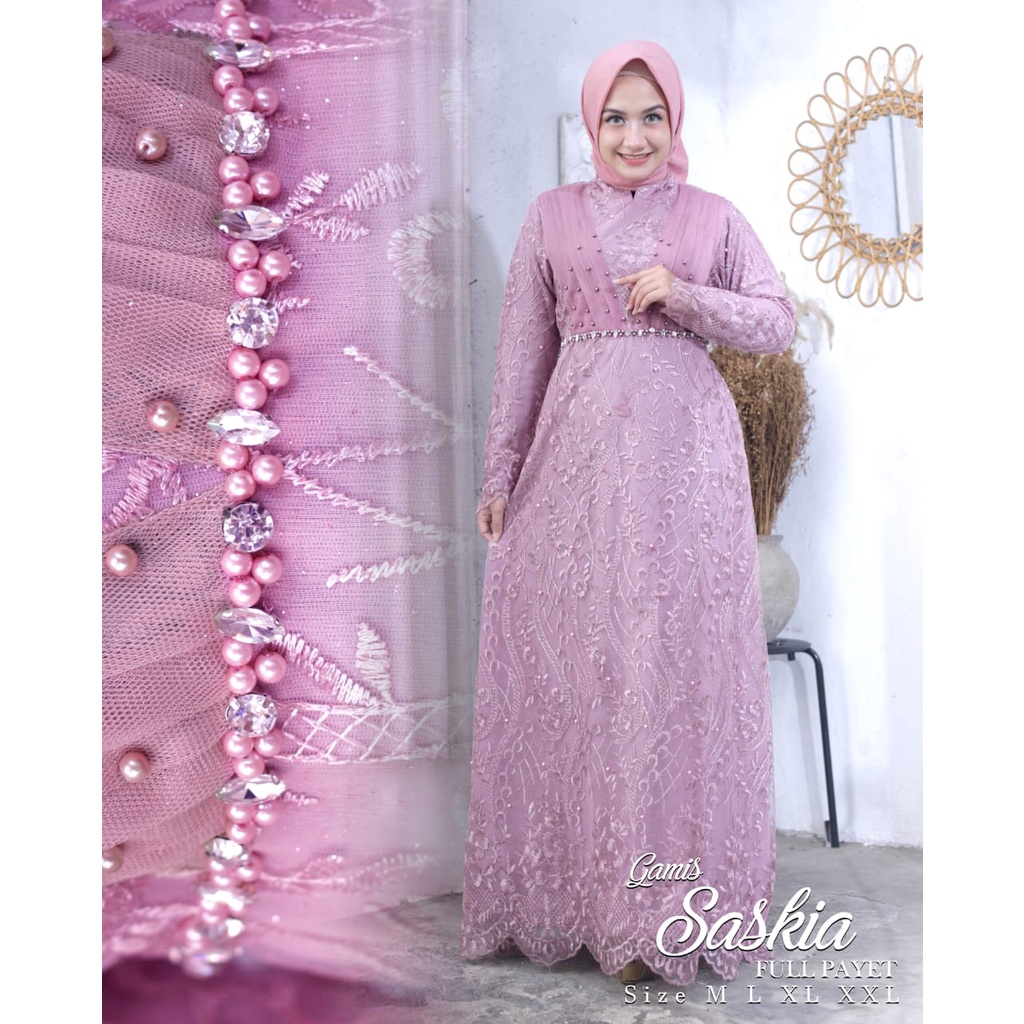 Gamis Sazkia NK / Gamis Pesta / Gamis Modern / Kebaya Gamis Modern / Kebaya Wisuda / Kebaya Modern / Gamis / Kebaya