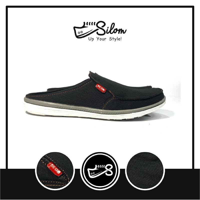 Silom sepatu sandal slop dengan bahan levis sepatu pria size 39-43!!!