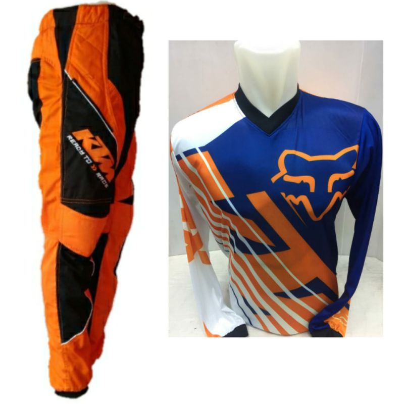 Spbk Jersey Set Jerset Orange Setelan Trail Cross Sepeda Downhill MTB Adventure