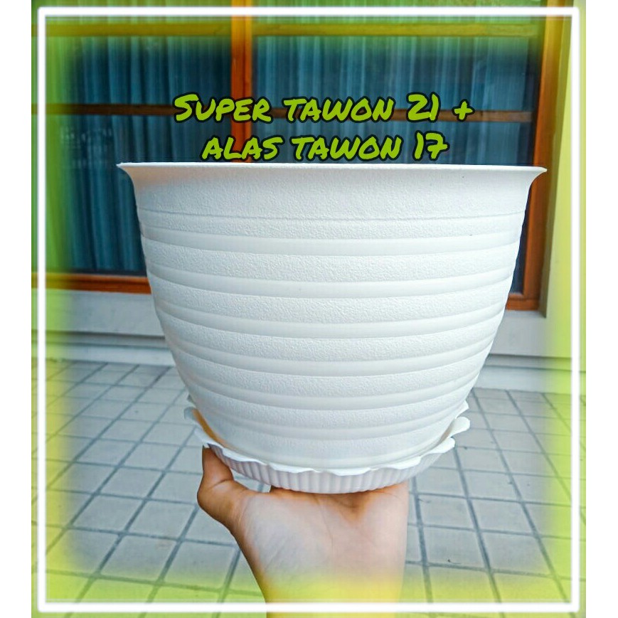 Pot Super Tawon 21 + Alas Tawon 17 Hitam Putih Putih Pot Ulir Tawon Madu Pirus putih 17 18 20 25 30
