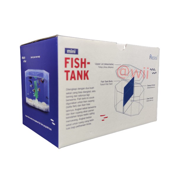 MINI FISH TANK PRESISI aquarium Soliter cupang sekat akrilik bening