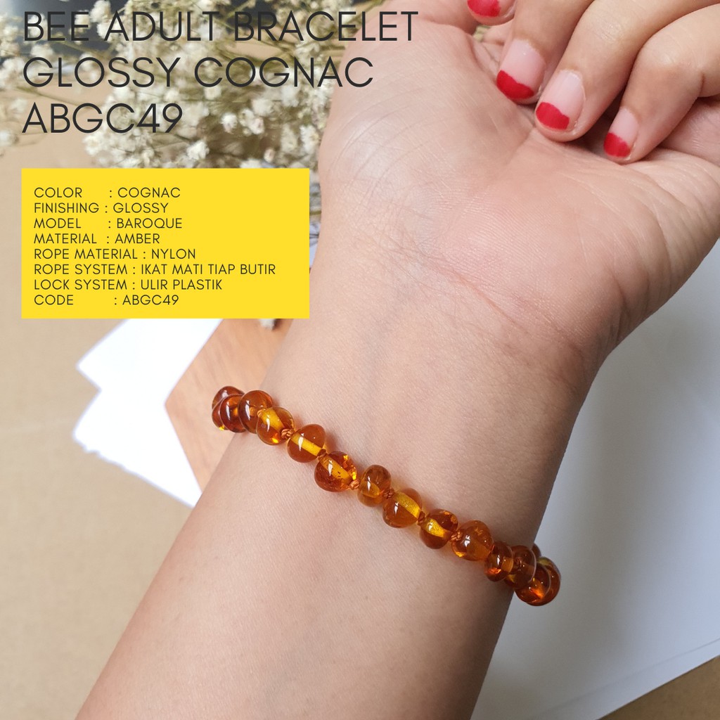 Gelang Amber Baltic Lithuania Dewasa Sistem Ulir 16-20cm By Amber Bee