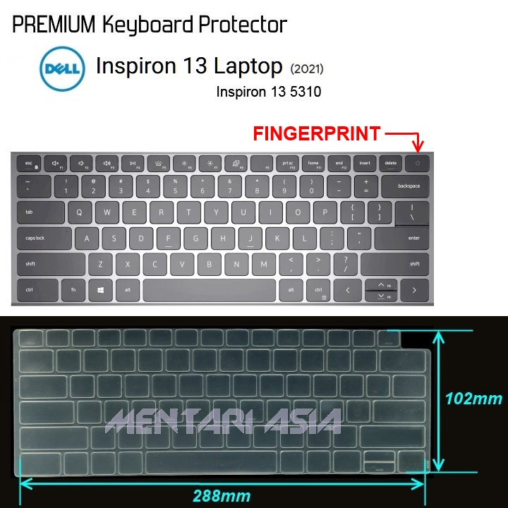 Keyboard Protector DELL Inspiron 13-5310 Fingerprint (2021) - PREMIUM CLEAR