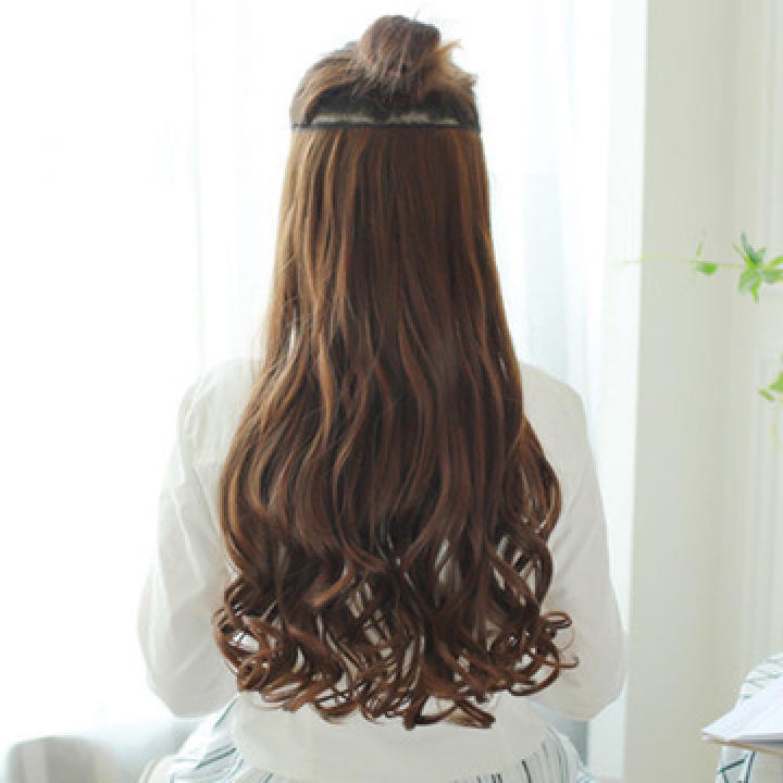 Hairclip Wanita Long Curly Natural Hair / Rambut Palsu Korean style Ladies High Quality