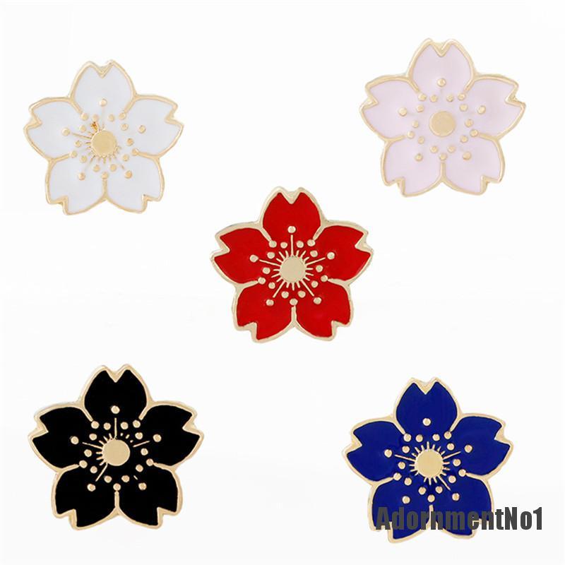 (Adornmentno1) 5pcs Bros Pin Enamel Desain Bunga Untuk Wanita