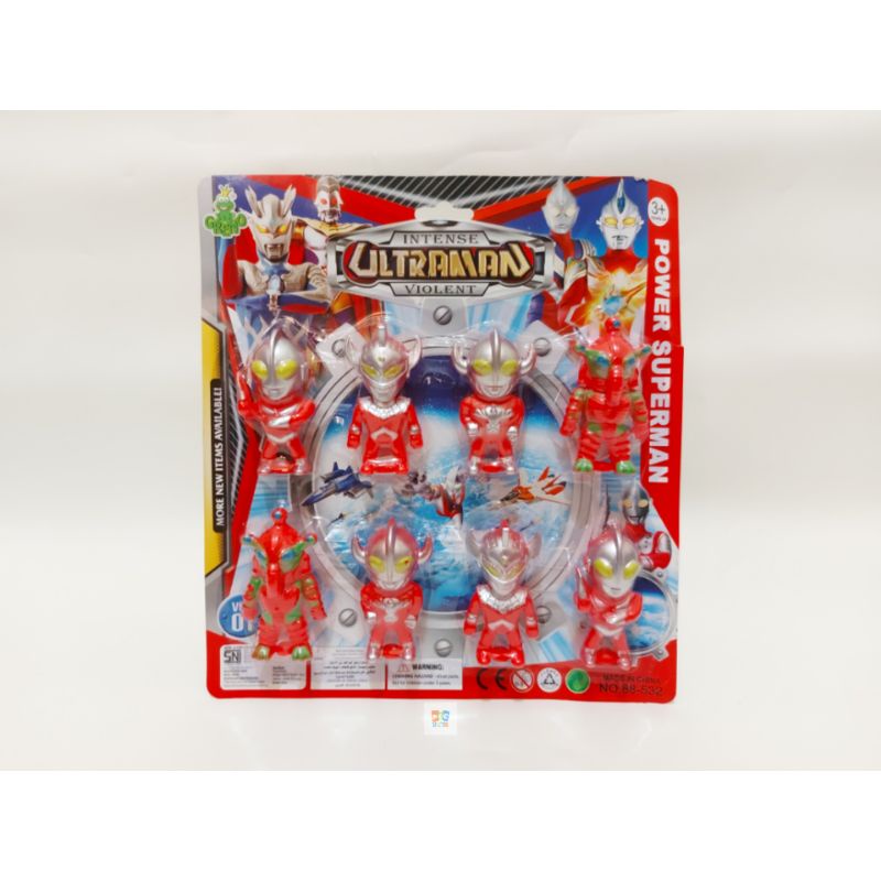 Mainan Import Robot Ultraman Mini Dengan Monster Mini 1 Set Isi 8 PCS