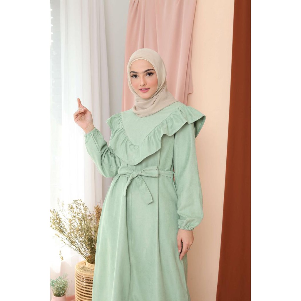 Gamis Wanita Muslimah Hijau Mint