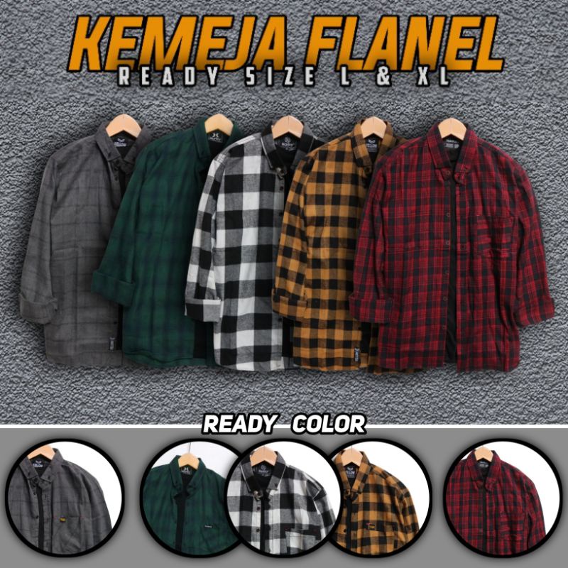 Kemeje Flanel Pria Lengan Panjang Kemeja Flanel Premium Pria Kemeja Cowok Lengan Panjang Baju Kemeja