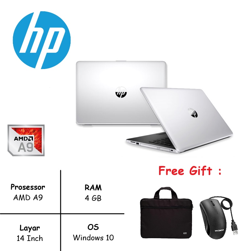 Laptop HP AMD A9 Graphics Radeon r5 (laptop gaming, design, model simple dan slim)