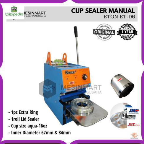 BIG SALE Dijual Cup Sealer Eton ET D6 + Gratis 1 roll lid sealer Limited
