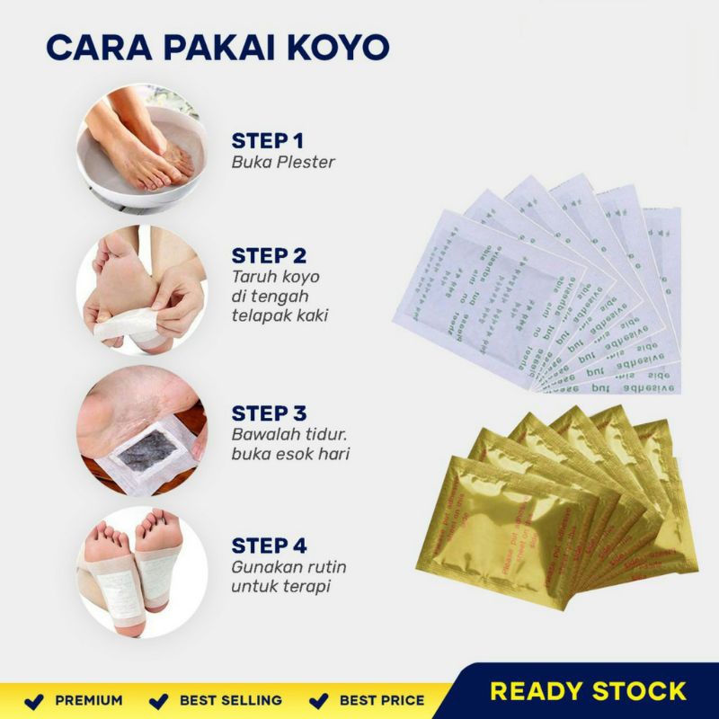 Kinoki Gold Koyo Kaki Ginger Plus Salt Sachet Herbal Detoks Kaki