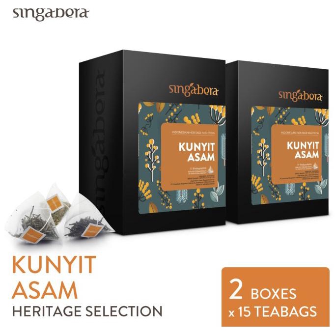 

[[BISA COD]] Singabera Kunyit Asam -Heritage selection-2 box @ 15 teabags in sachet TERBATAS Kode