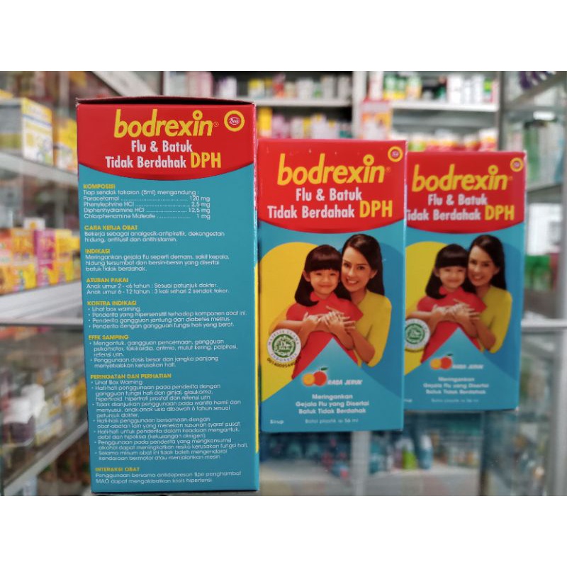 BODREXIN FLU &amp; BATUK TIDAK BERDAHAK DPH | Rasa Jeruk 56 ml