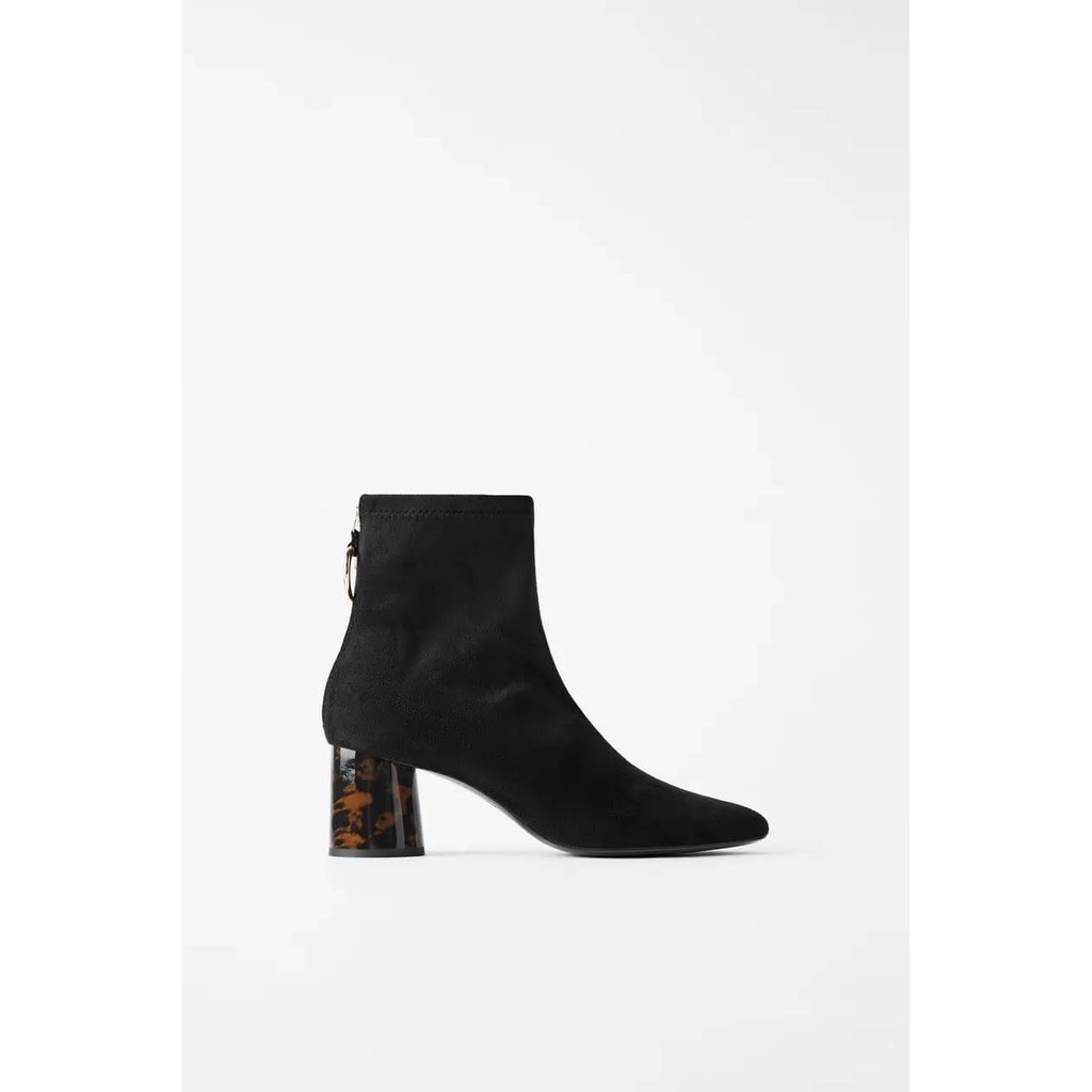 [7.7 Boombastis Sale⚡] - SEPATU BOOTS WANITA BRANDED TORTOISESHELL MID HEELS ANKLE ZS270 PREMIUM IMPORT