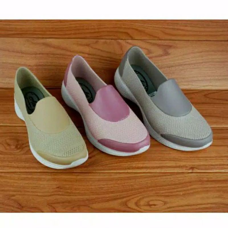 (COD) TERMURAH Sepatu Santai Karet Wanita Slip On ATT NSL 472