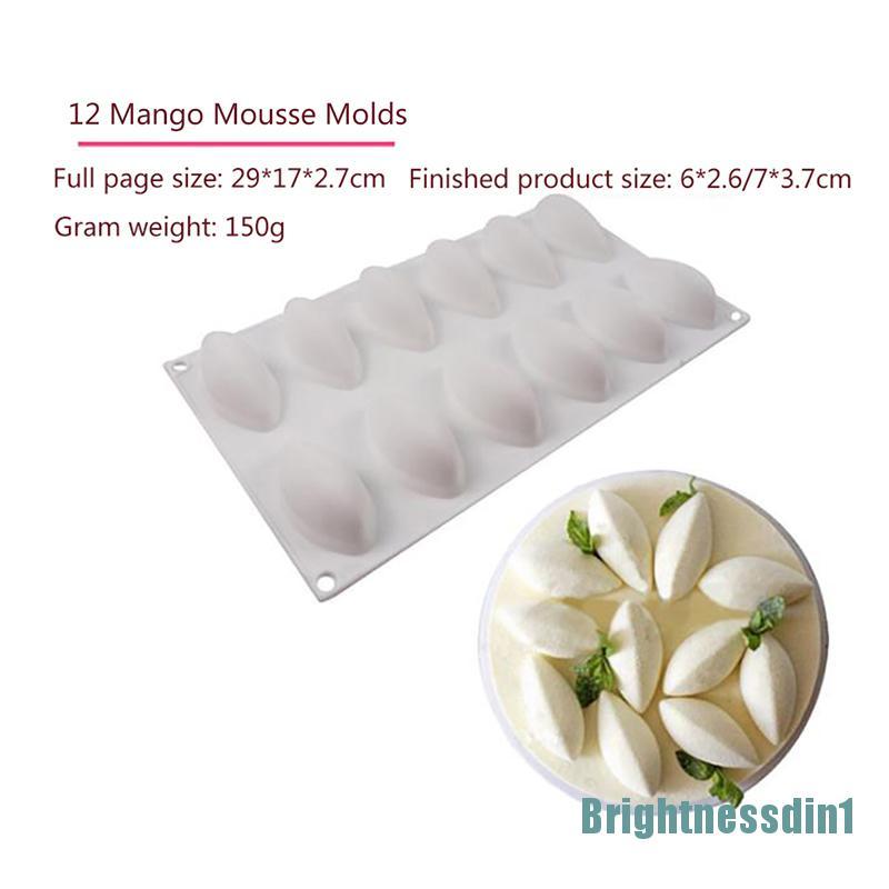 Alat Cetakan Kue Bentuk Quenelle 12 Rongga Bahan Silikon 1