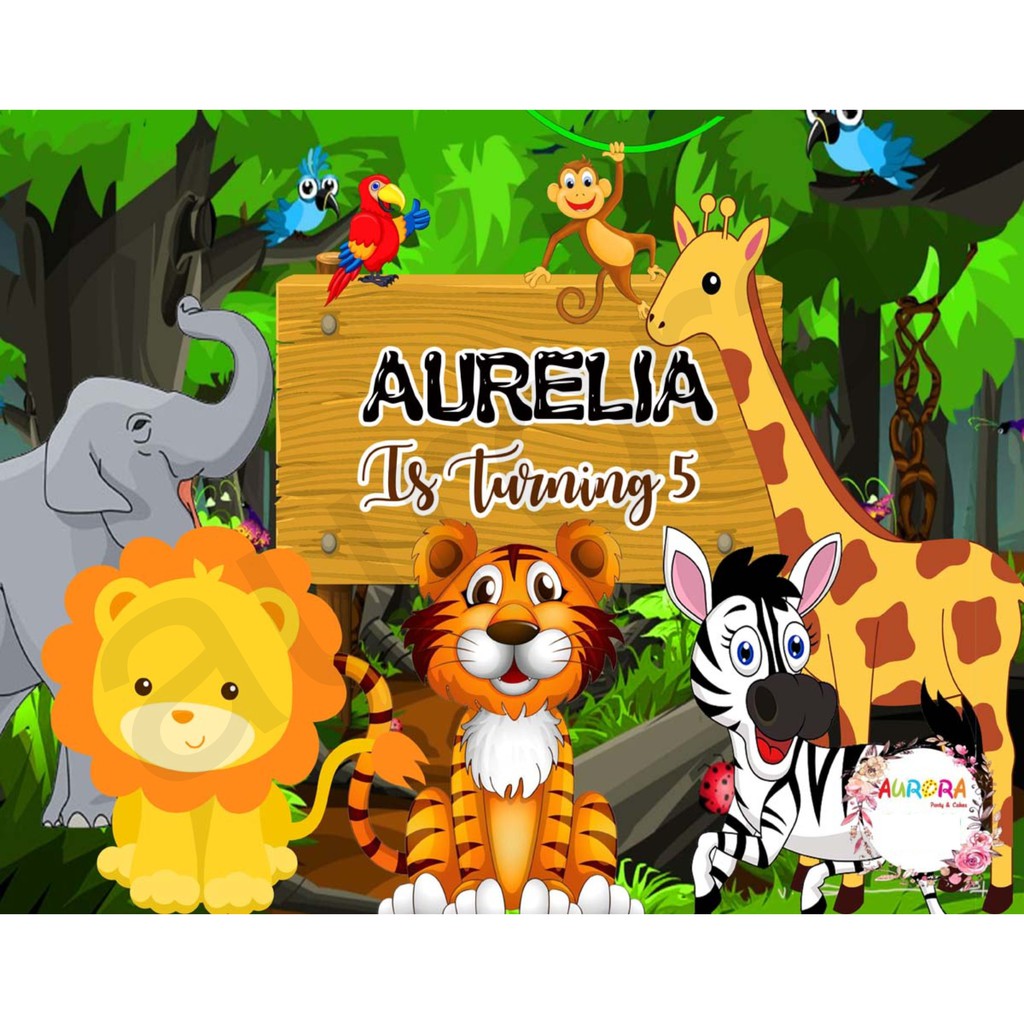 BACKDROP ULANG TAHUN ANIMALS / BACKDROP ULANG TAHUN ANIMALS