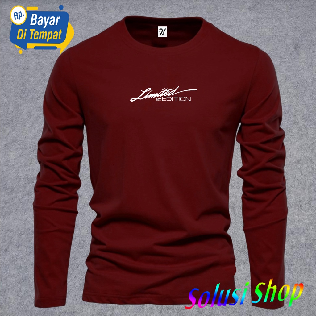 Kaos Distro Lengan Panjang RY Edition Motif Putih