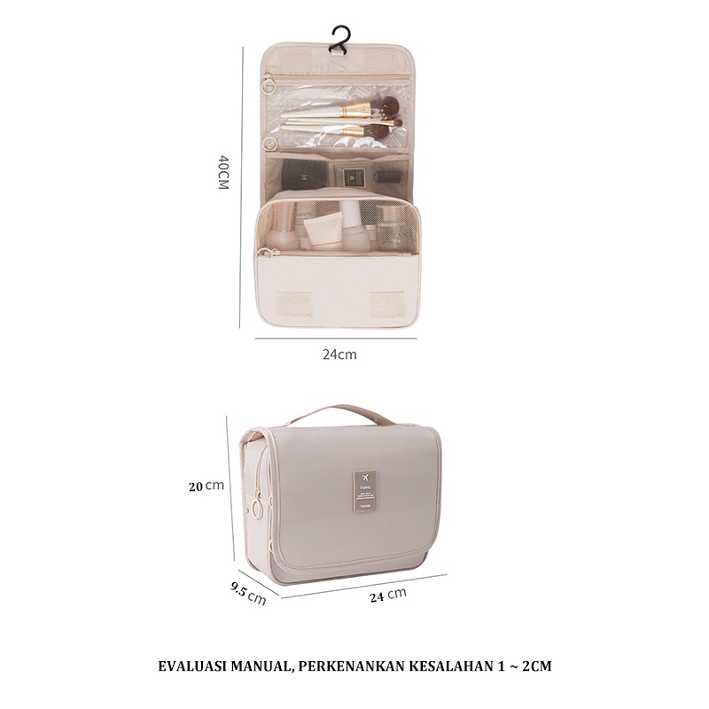 Tas Kosmetik Perjalanan Wanita Serbaguna Lipat Tas Penyimpanan Cuci Tahan Air
