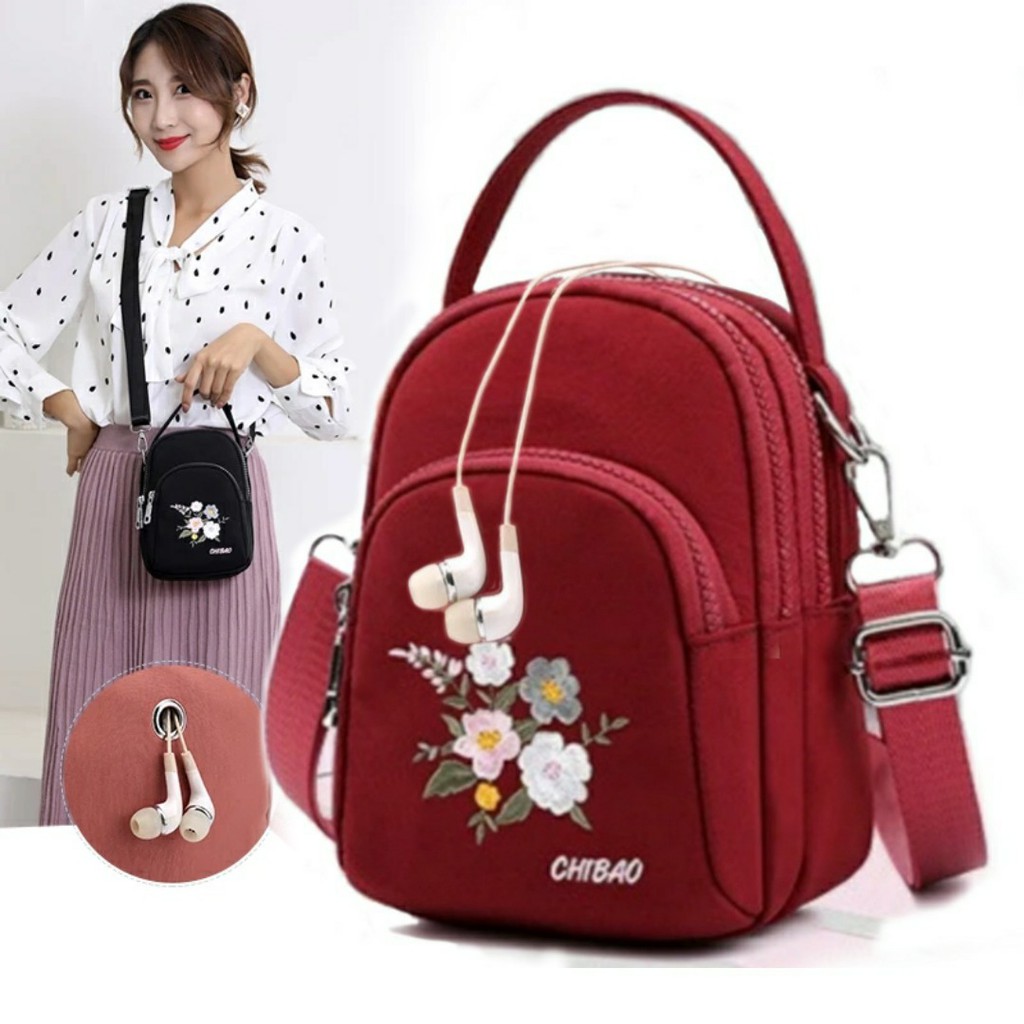 Fashion Bag Bordir Flower Beautiful Trend For You Tas Selempang Korean