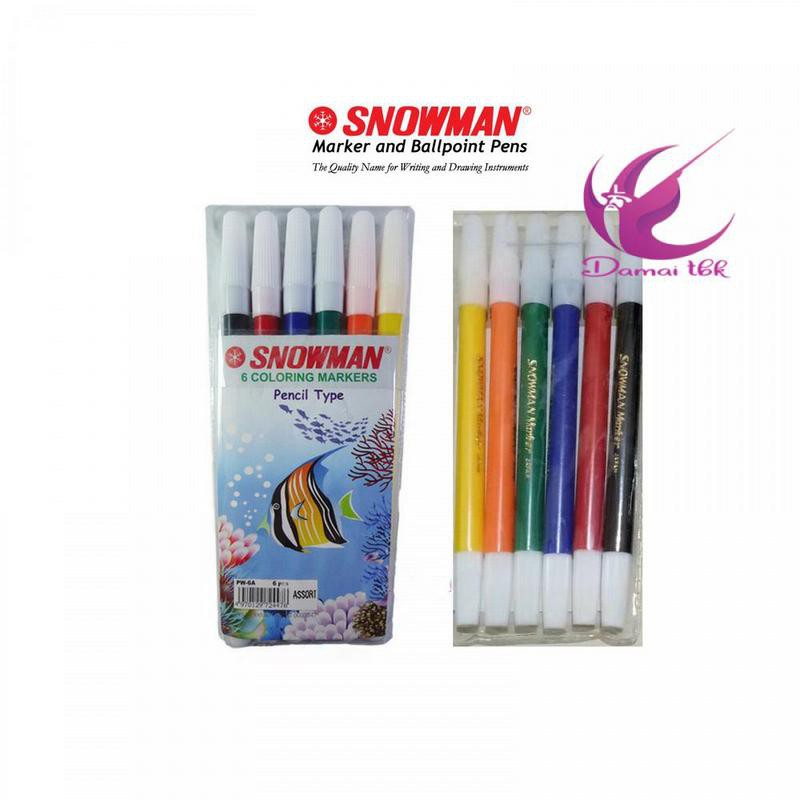 

Spidol Snowman 6 Warna PW-6A - SNOWMAN MARKER ISI 6 WARNA