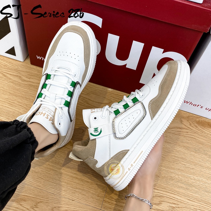 [NOOS] Sepatu Sneakers Boots Tali Fashion Trendy Warna COKLAT Kualitas Import Premium -286