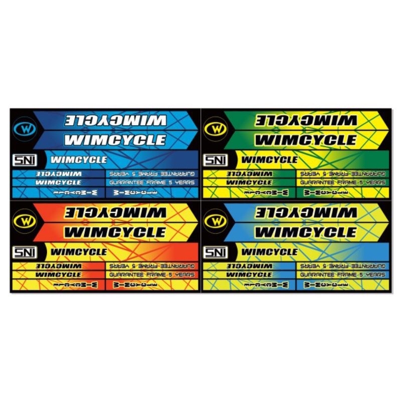 stiker sepeda bmx 12/16/18 wimcycle 1lembar 4set.decal