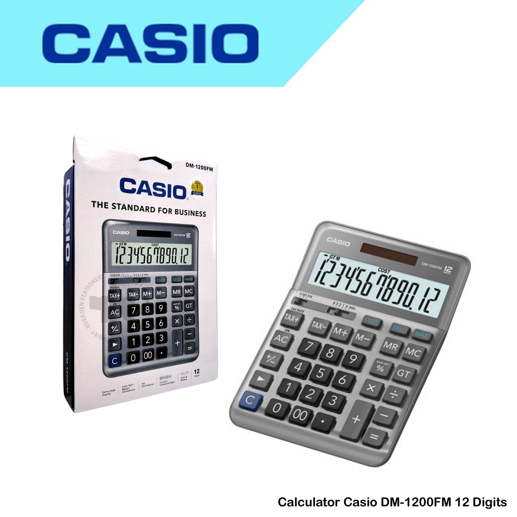 

Casio Calculator 12 Digit DM-1200FM Tax Cost Sell Margin Dagang