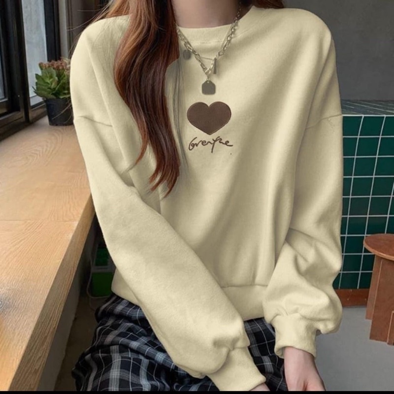 Fine Love Your Bordir / Sweater Dailylook Termurah Fashion Kekinian