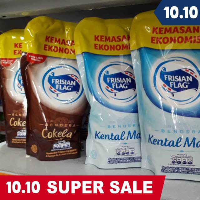 

Susu Bendera Frisian Flag Kemasan Pouch putih/ coklat + Kemasan 1 Renteng