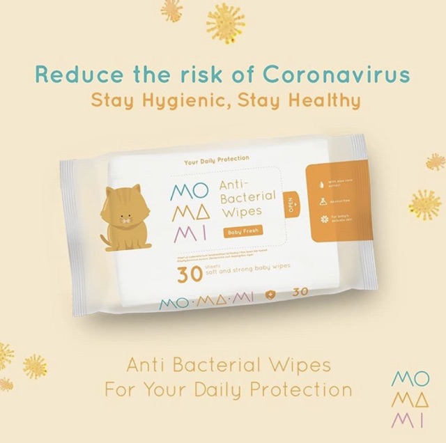 Momami anti bacterial wipes - tisu basah bayi anti bakteri