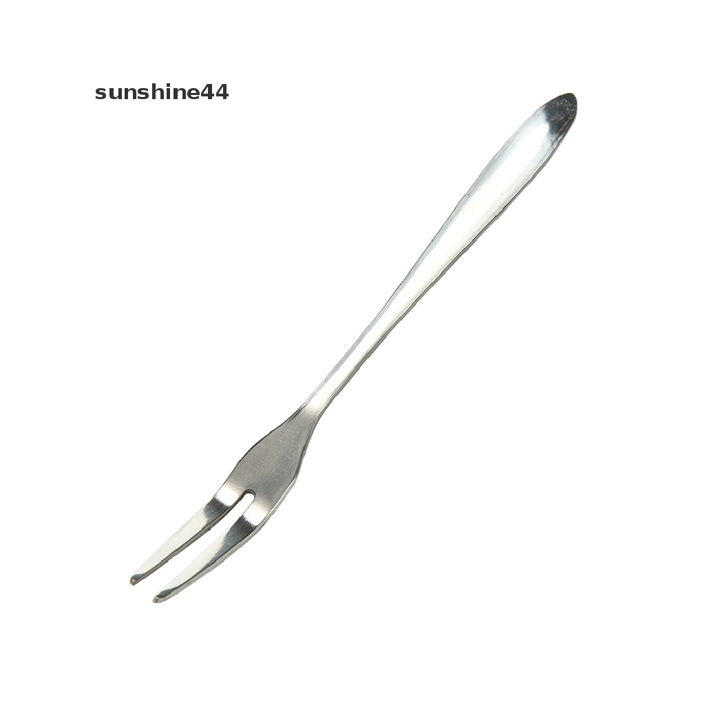 Sunshine 5Pcs Garpu Buah Dua Gigi Bahan Stainless Steel