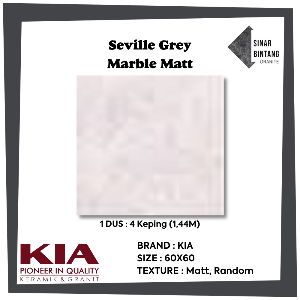 Granit 60X60 | Granit Lantai Seville Grey Marble KIA
