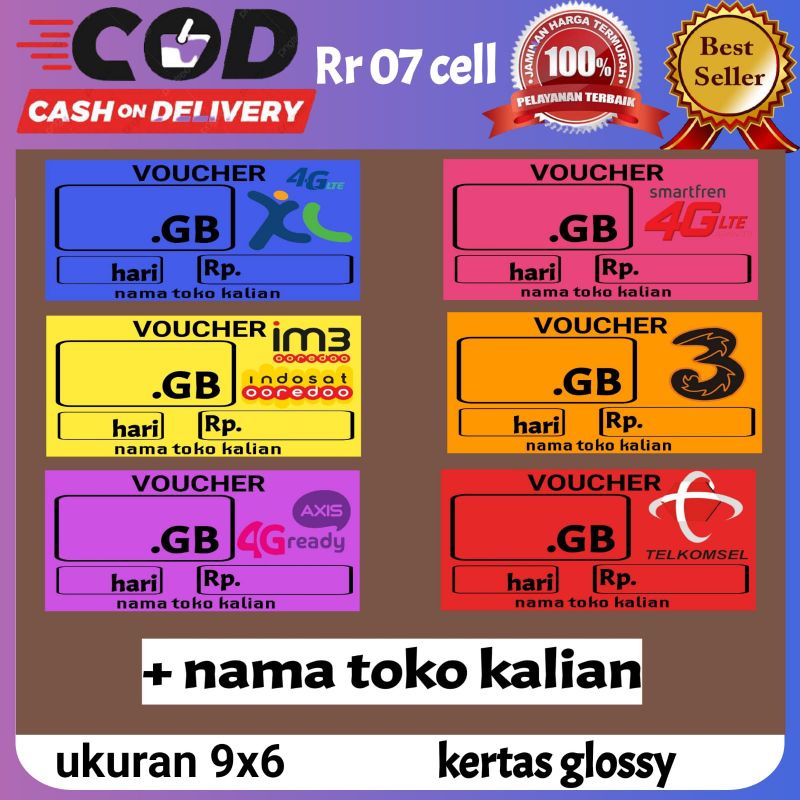 DISPLAY LABEL HARGA VOUCHER DATA KONTER 0922
