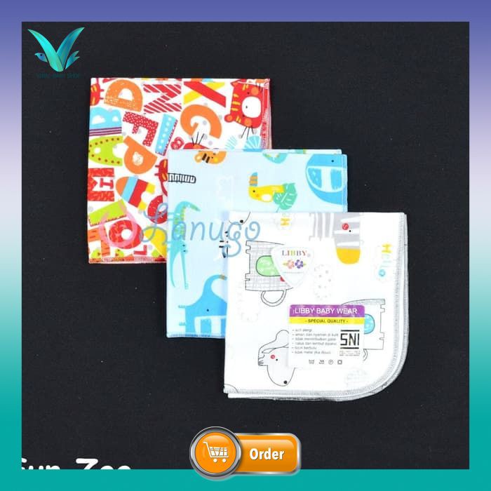 LIBBY 3 Pcs Sapu Tangan Bayi/Baby Baby Print (All Size) / Selampe Bayi TC 279