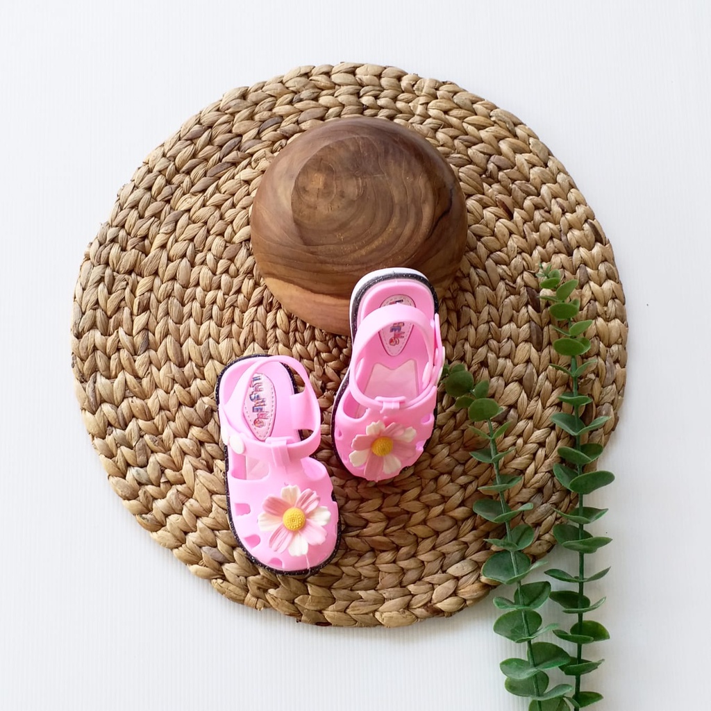 HappyOliver VECHIA FLOWER 238 Sandal Anak Perempuan Bahan Karet Model Lucu 2-7 Tahun Import