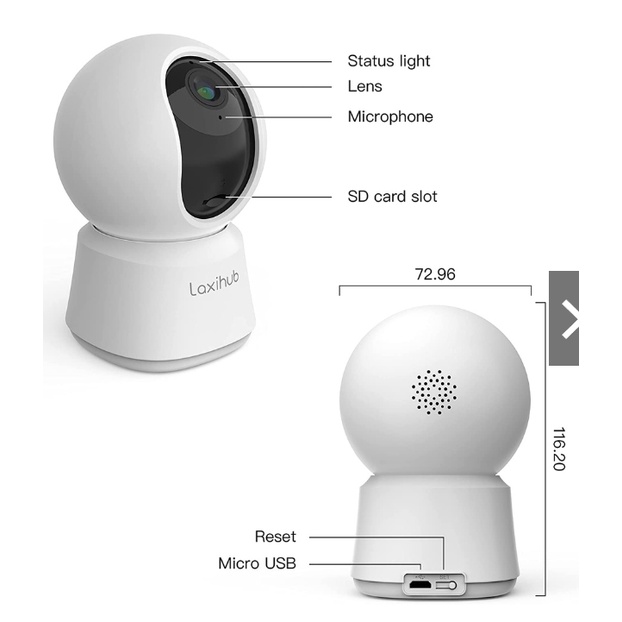 Arenti Laxihub P2T CCTV WiFi Camera Indoor Home Security Kamera 2K 3MP