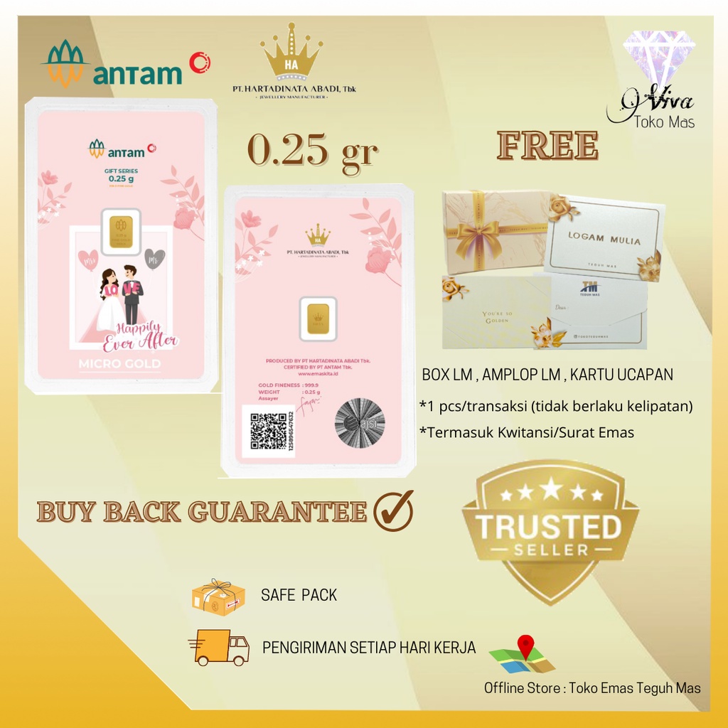 LOGAM MULIA ANTAM MICRO GOLD SERIES HAPPILY EVER AFTER 999,9