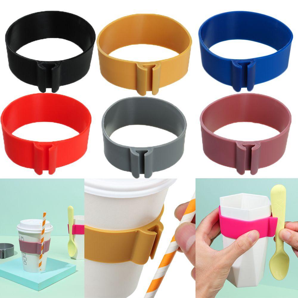 Suyo Silikon Cangkir Lengan Rumah Tangga Tahan Lama Tahan Panas Non-slip Teh Tatakan Gelas Mug Holder