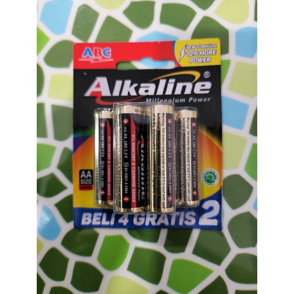 BATERAI ABC ALKALINE AA ISI 6