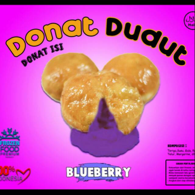 

Donat dudut varian rasa blueberry